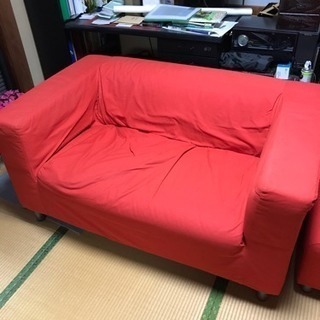 【引取限定】IKEA2人掛けソファ 足掛けセット！ KLIPPA...