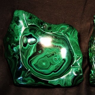 重量3.5㎏マラカイトトレー　小物置き皿　アクセサリートレイ　孔雀石の皿