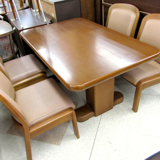 大塚化学㈱家具 ダイニングテーブルセット 幅150cm 椅子4脚 重厚 大型