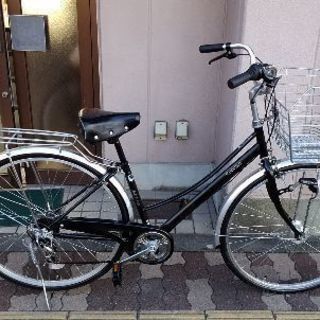 HAMBURG 27吋タウンサイクル 外装6段/LEDオート/ブラックｘシルバー