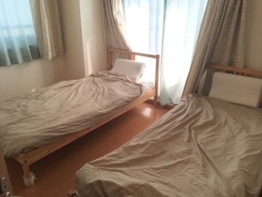 【1/13 日曜AM 引取】IKEA シングルベッド ×２台（使用期間2カ月）