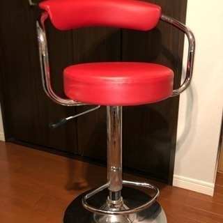 【中古】カウンター椅子 赤色 ダイニングバーチェア
