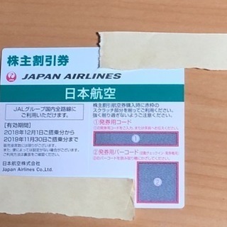 JAL日本航空 株主優待券 1枚 送料無料 50%割引 2019...