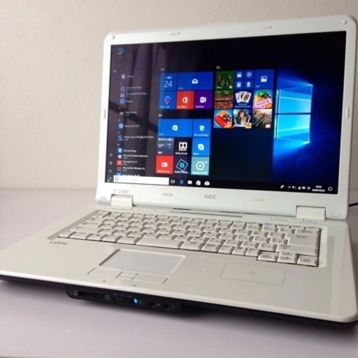 1美品✨ラメ入りパール白NEC♦️最新Windows10ノートパソコンoffice