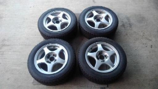 バリ山 155/65R14 14インチ スタッドレス付き ホイールセット 4本 軽