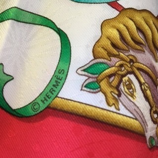 エルメス スカーフ カレ90 ルナパーク メリーゴーランド 赤大判