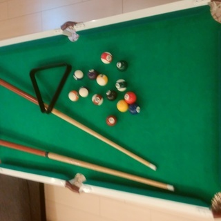 終了※【簡易】ビリヤード台 リバーシブル 玉付き キュー無し