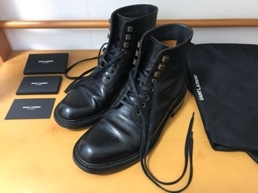 希少 saint laurent サンローラン パリス アーミーブーツ