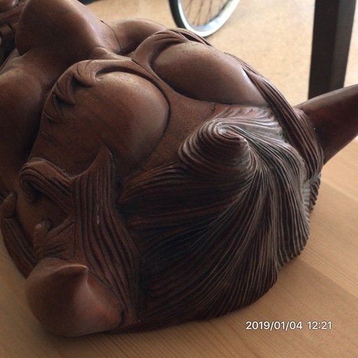 訳あり】【長期展示在庫品】【天然杢】【香川県産】【手彫り】【般若の  