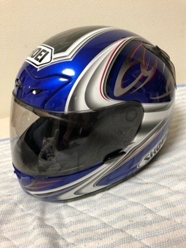 美品 SHOEI フルフェイス ヘルメット ショーエイ 光沢ブルー XL