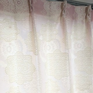 カーテン ピンク レース 刺繍 可愛いカーテン
