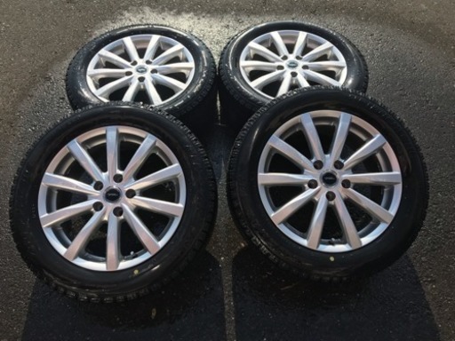 BRIDGESTONE BLIZZAK VRX 215/55R17 スタッドレスタイヤ2013年製 4本セット 社外ホイール付き 美品 バリ山 5穴　PCD114.3 7J ET45 管理番号151