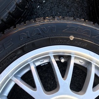 バリ山 195/65R15 GOODYEAR ICE NAVI ZEA2 2013年製 社外ホイール付き4本セット 5X114.3 15X6J ET45 美品 管理番号155
