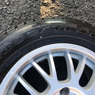 バリ山 195/65R15 GOODYEAR ICE NAVI ZEA2 2013年製 社外ホイール付き4本セット 5X114.3 15X6J ET45 美品 管理番号155