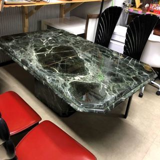 中古）大理石 センターテーブル＆椅子4脚セット 大阪日本橋引取