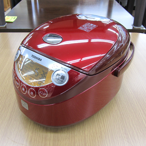 東芝 IH炊飯器 3.5合炊き 鍛造かまど銀釜 グランレッド RC-6XG(R) 2014年製