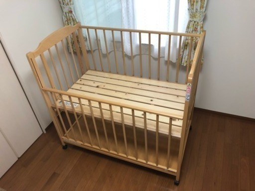 美品 おまけ付き】ハイタイプ ベビーベッド 日本製 国産ひのき www