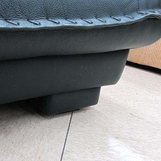 値下げしました！2.5人～3人掛け ソファ 本革使用 リビングソファ グリーン系 幅200cm