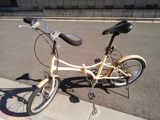 ●MyPallas　マイパラス 自転車 折りたたみ自転車　20インチ SC-08 6段変速　クリーム色　＃ミニベロ
