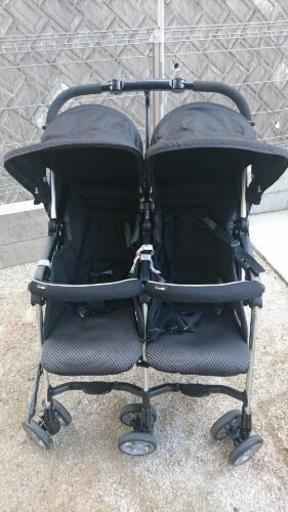 【値下げ】ベビーカー 【二人用★双子用】新生児から  未使用レインカバー付き