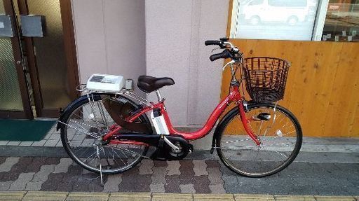 YAMAHA PAS Nature 26吋電動アシスト自転車(8.9Ahバッテリー/充電器/スペアキー2本付き)レッド