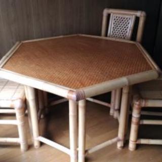 竹製テーブルセット