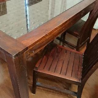 バリ家具 テーブル 椅子 4脚セット