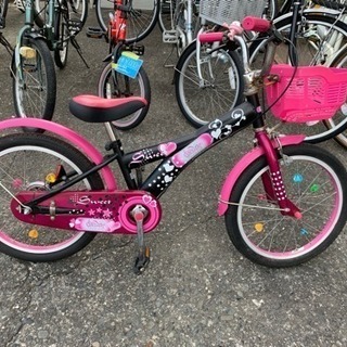 [SALE] 黒/ピンク 18インチ 子供用自転車