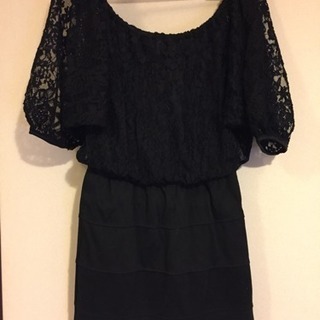 angelina ワンピース黒レース sizeS-M