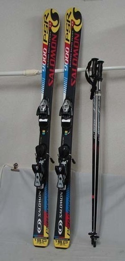 SALOMON/サロモン PSR 9000 150cm カービングスキー 調整ビンディング付き SINANO 112cm ストック付き 中古19N0006 6SY