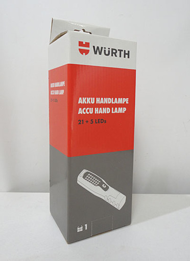 新品 WURTH/ウルト LEDハンドランプ 21+5LEDs 充電式 アウトドア 懐中電灯 シガーソケット