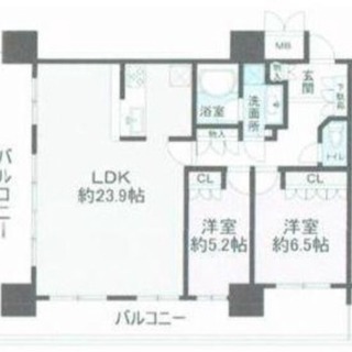 ローレルタワー梅田　２４Ｆ　２ＬＤＫ（７７．７６㎡）