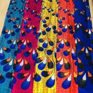 【生地、1ヤード1000円〜】アフリカパーニュ柄 サテン生地 5色