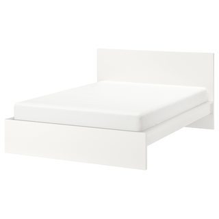 【美品】IKEA　ダブルベット　MALMベットフレーム　ホワイト...