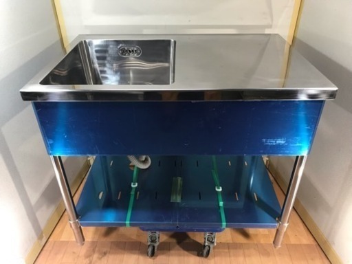 業務用 ステンレス 一層シンク 水切り台付き W1000xD650xH850mm