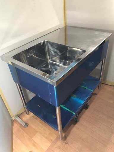 業務用 ステンレス 一層シンク 水切り台付き W1000xD650xH850mm - その他 