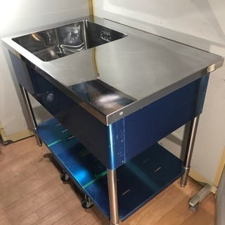 業務用 ステンレス 一層シンク 水切り台付き W1000xD650xH850mm