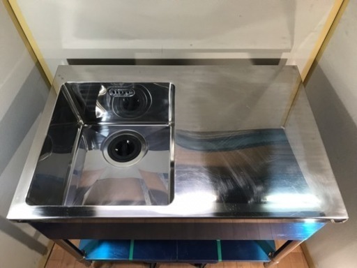 業務用 ステンレス 一層シンク 水切り台付き W1000xD650xH850mm - その他 