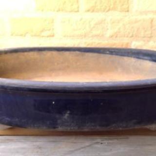 ガーデニング 藍色の陶器の植木鉢