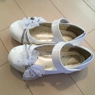 女の子 フォーマル靴 白 19cm