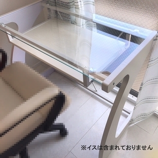 【中古品】　ニトリ　ガラスデスク　幅900ｍｍ　カラー：ホワイト