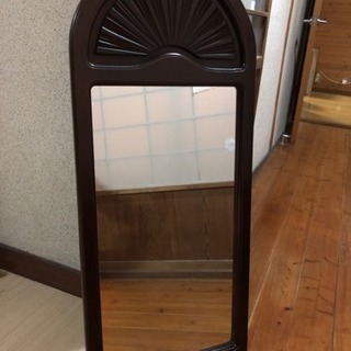 【値下げしました】玄関鏡 レトロ 木製