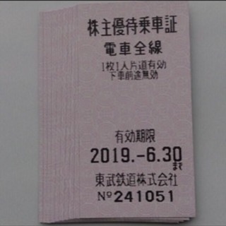 4枚‼️東武鉄道   株主優待   乗車証