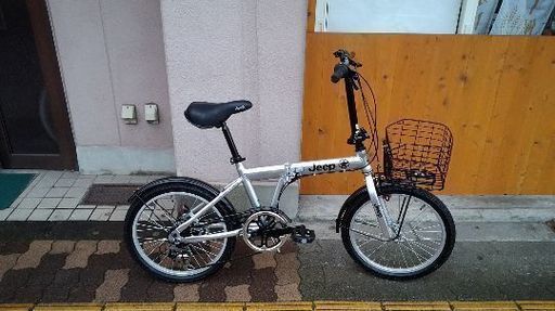 美品☆Jeep[ジープ]JE-206G 20吋折り畳み自転車 外装6段/シルバー