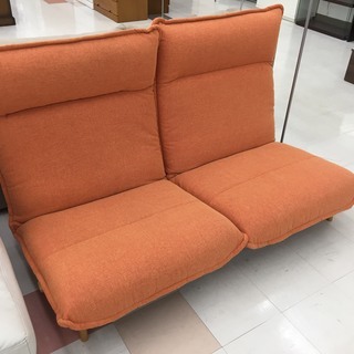 TAMA LIVING リクライニング 2人掛けソファーオレンジ