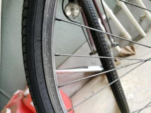 26インチ赤の自転車ママチャリ