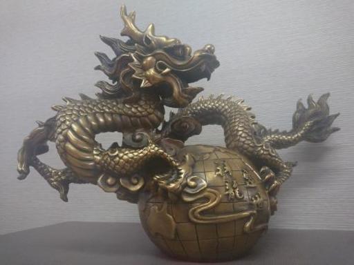 龍 特大 置物 銅製