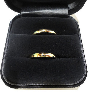 本物 仕上げ済 ティファニー AU750YG K18YG ペアリング マリッジリング