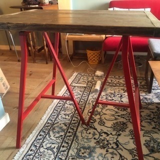 IKEA テーブル脚 赤 (天板は付きません)