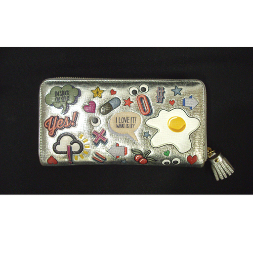 本物 ANYA HINDMARCH/アニヤ・ハインドマーチ ラウンドファスナー 長